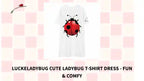 Luckeladybug Cute Ladybug T-Shirt Dress - Fun &amp; Comfy by@Outfy