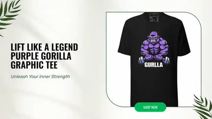 Lift Like a Legend Purple Gorilla Graphic Tee by@Outfy