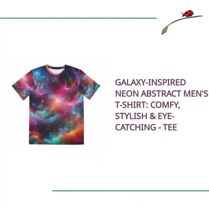 Galaxy-Inspired Neon Abstract Men&#039;s T-Shirt: Comfy, Stylish &amp; Eye-Catching - Tee by@Outfy