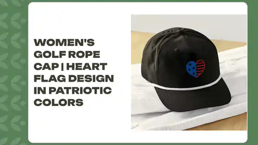 Women&#039;s Golf Rope Cap | Heart Flag Design in Patriotic Colors by@Outfy