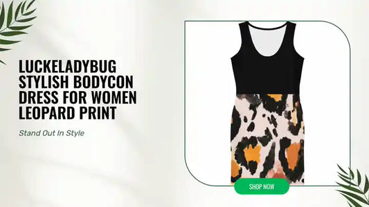 LuckeLadybug Stylish Bodycon Dress for Women Leopard Print by@Outfy