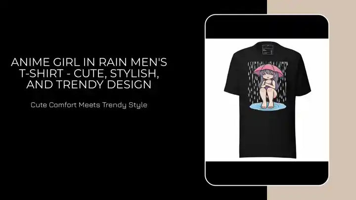 Anime Girl in Rain Men&#039;s T-Shirt - Cute, Stylish, and Trendy Design by@Outfy