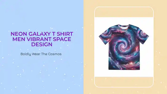 Neon Galaxy T Shirt Men Vibrant Space Design by@Outfy