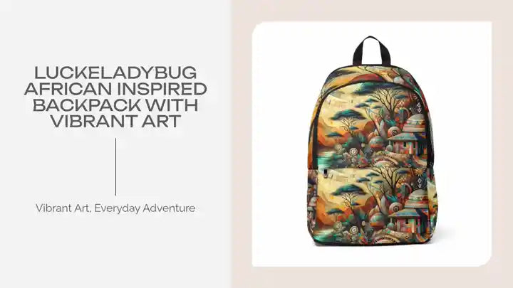 LuckeLadybug African Inspired Backpack with Vibrant Art by@Outfy
