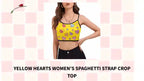 Yellow Hearts Women's Spaghetti Strap Crop Top by@Outfy