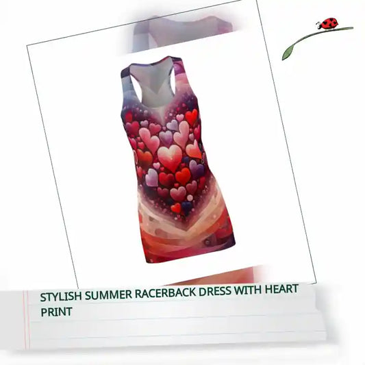 Stylish Summer Racerback Dress with Heart Print by@Outfy