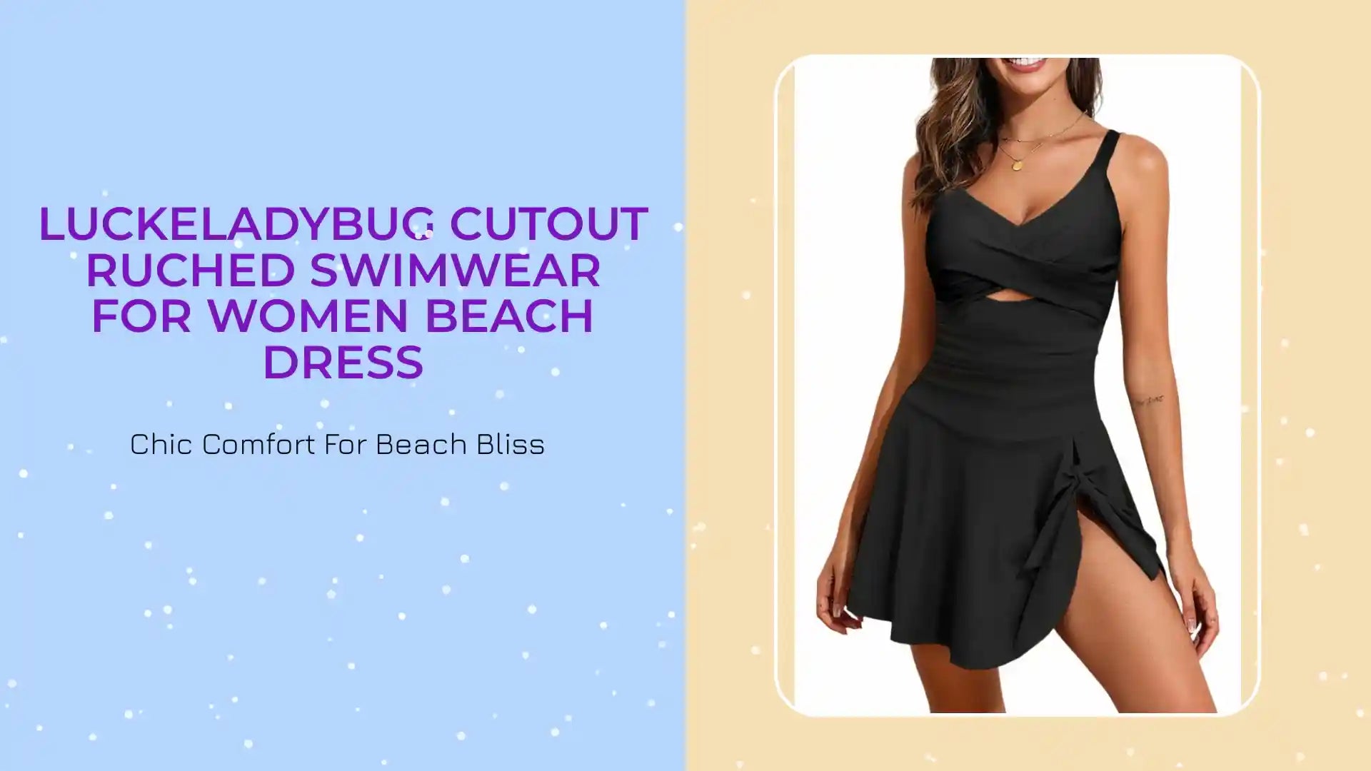 LuckeLadybug Cutout Ruched Swimwear for Women Beach Dress by@Outfy