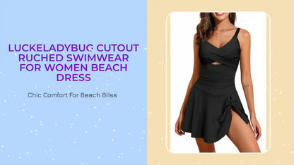 LuckeLadybug Cutout Ruched Swimwear for Women Beach Dress by@Outfy