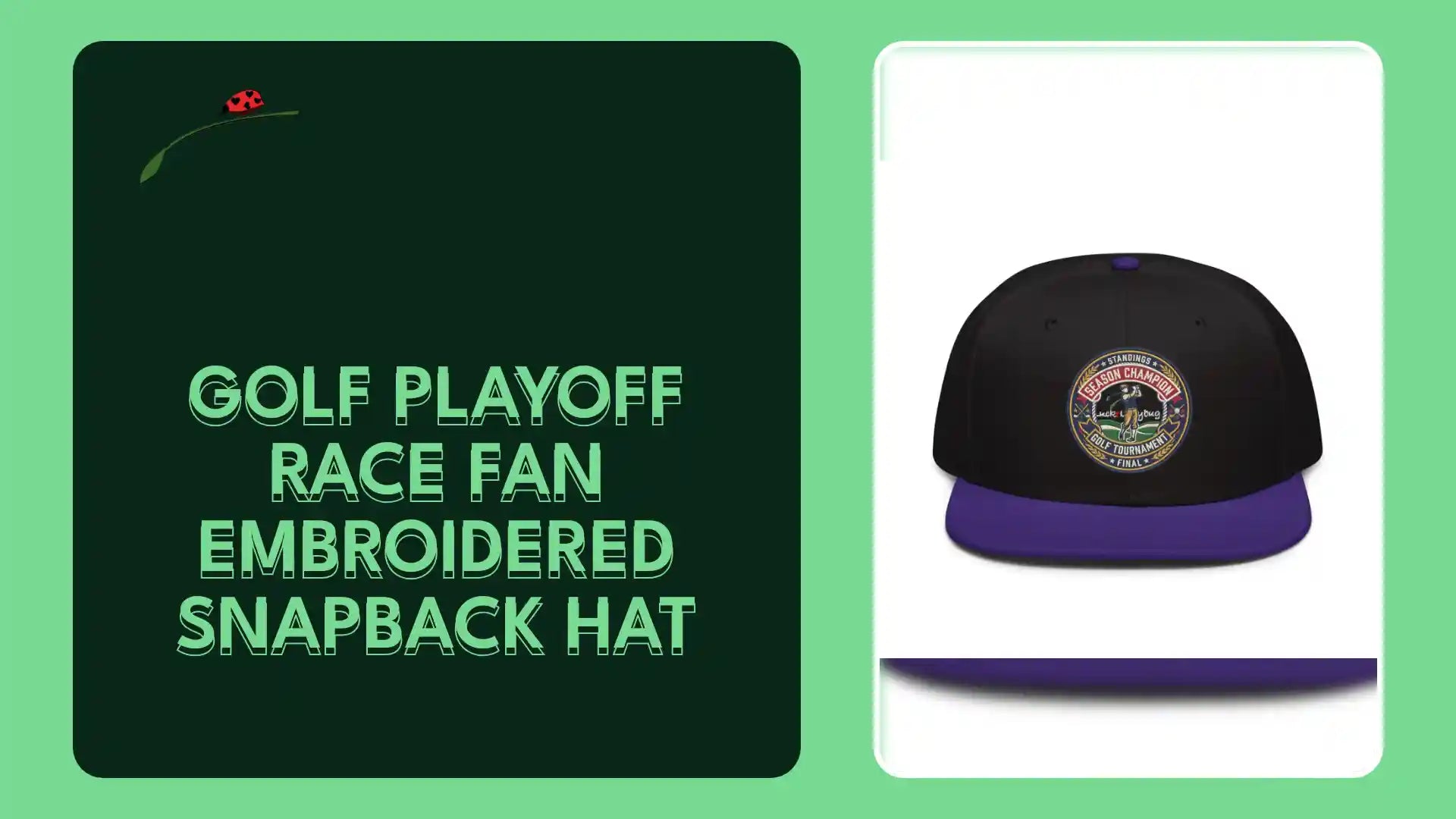 Golf Playoff Race Fan Embroidered Snapback Hat by@Outfy