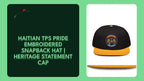 Haitian TPS Pride Embroidered Snapback Hat | Heritage Statement Cap by@Outfy