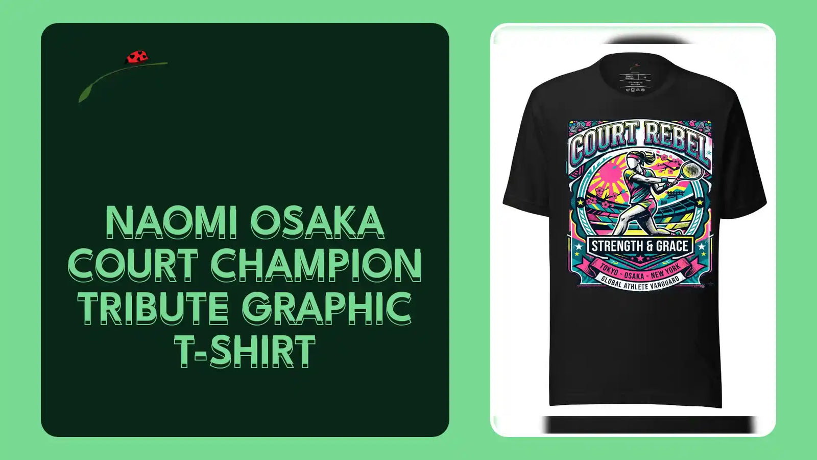 Naomi Osaka Court Champion Tribute Graphic T-Shirt by@Outfy