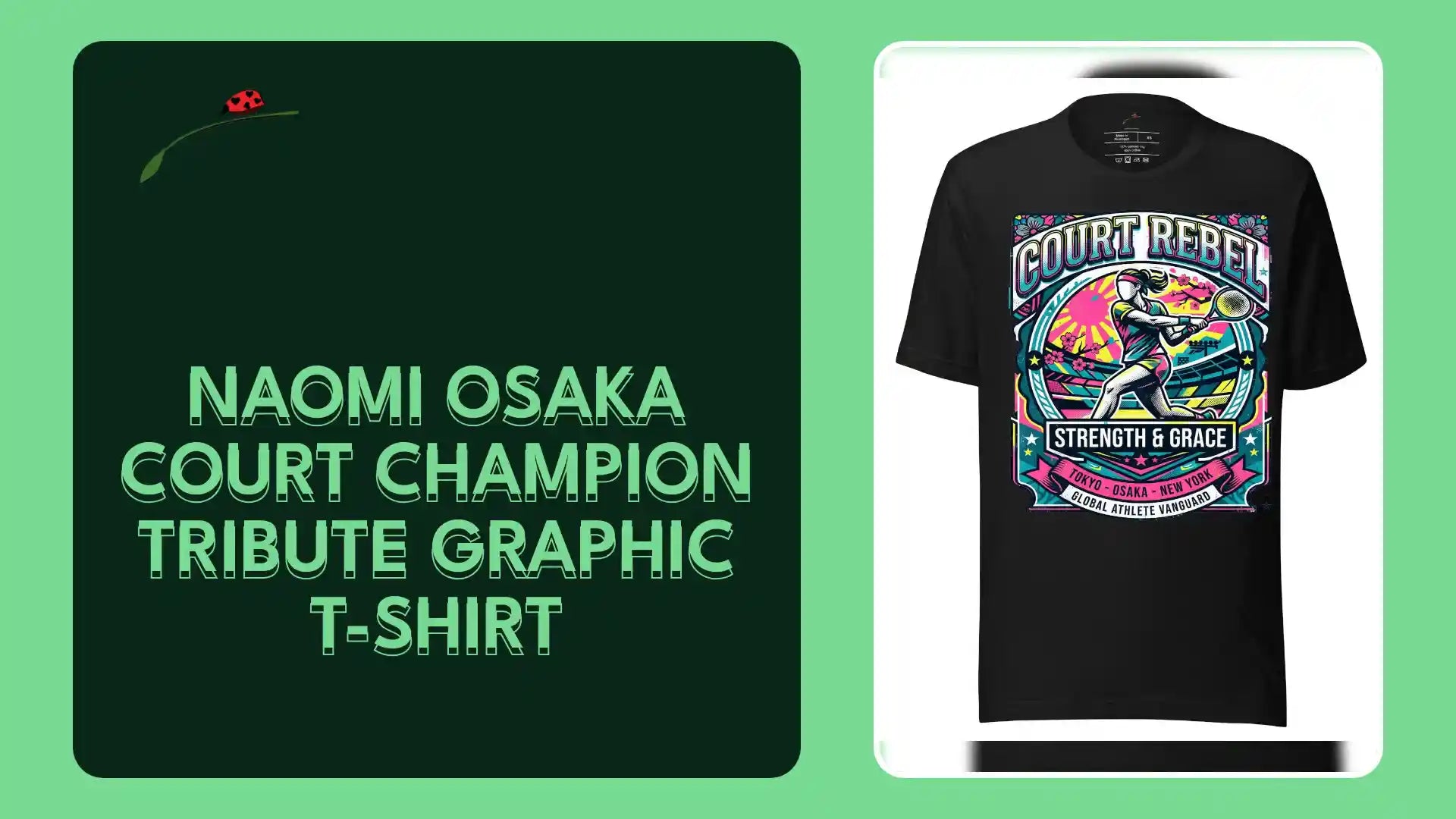Naomi Osaka Court Champion Tribute Graphic T-Shirt by@Outfy
