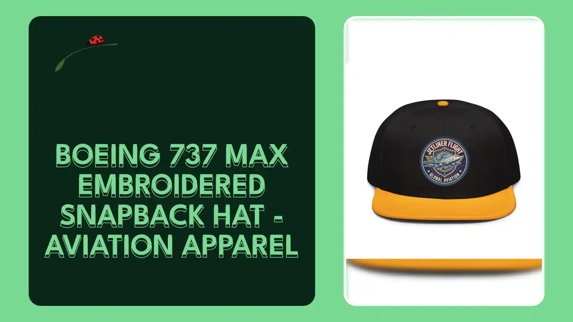 Boeing 737 Max Embroidered Snapback Hat - Aviation Apparel by@Outfy