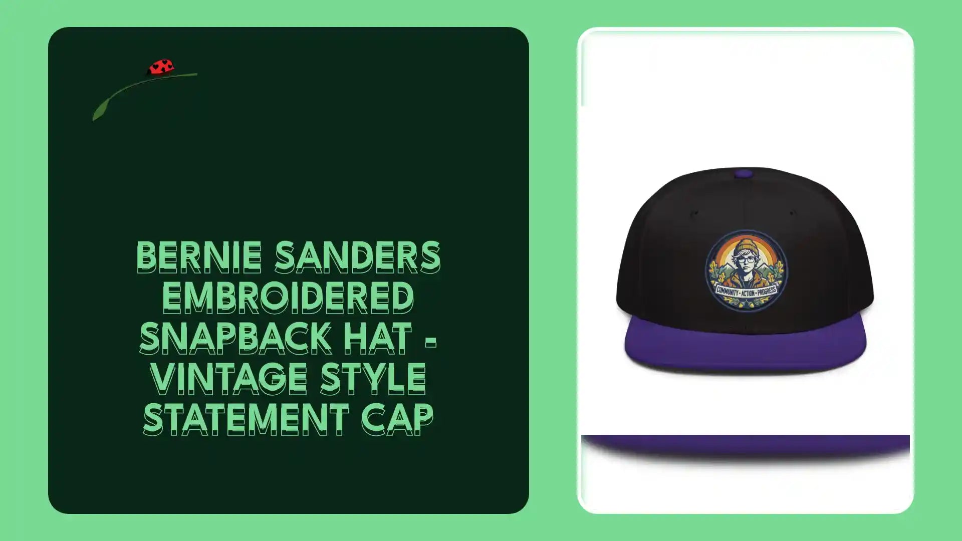 Bernie Sanders Embroidered Snapback Hat - Vintage Style Statement Cap by@Outfy