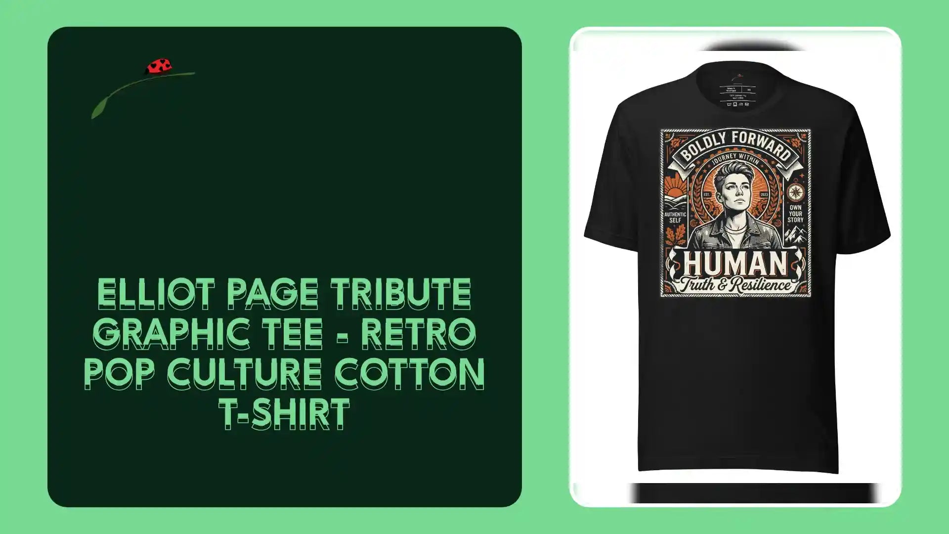 Elliot Page Tribute Graphic Tee - Retro Pop Culture Cotton T-Shirt by@Outfy