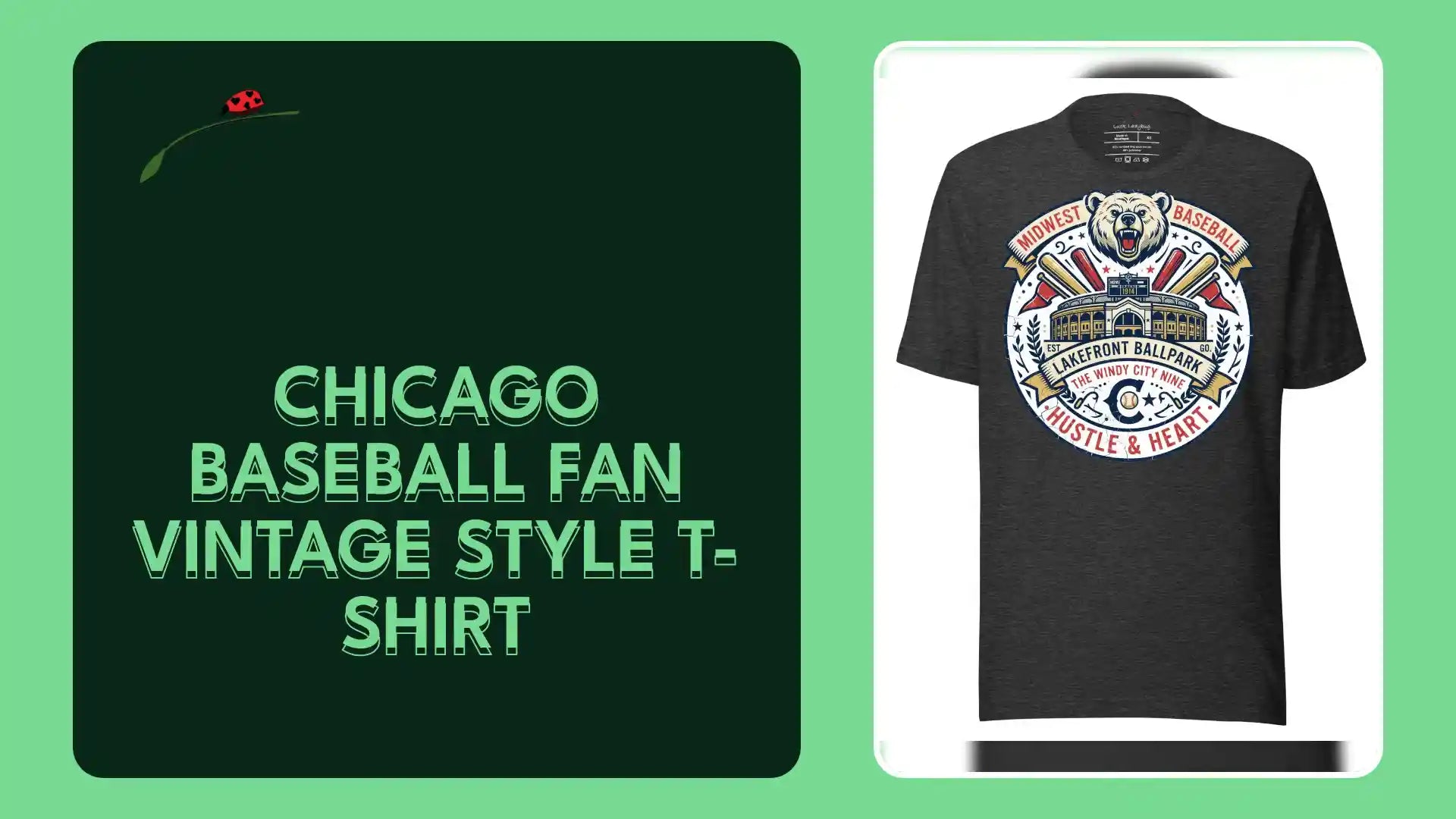 Chicago Baseball Fan Vintage Style T-Shirt by@Outfy