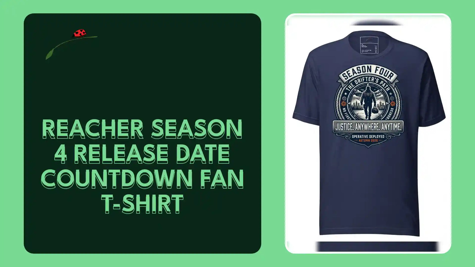 Reacher Season 4 Release Date Countdown Fan T-Shirt by@Outfy