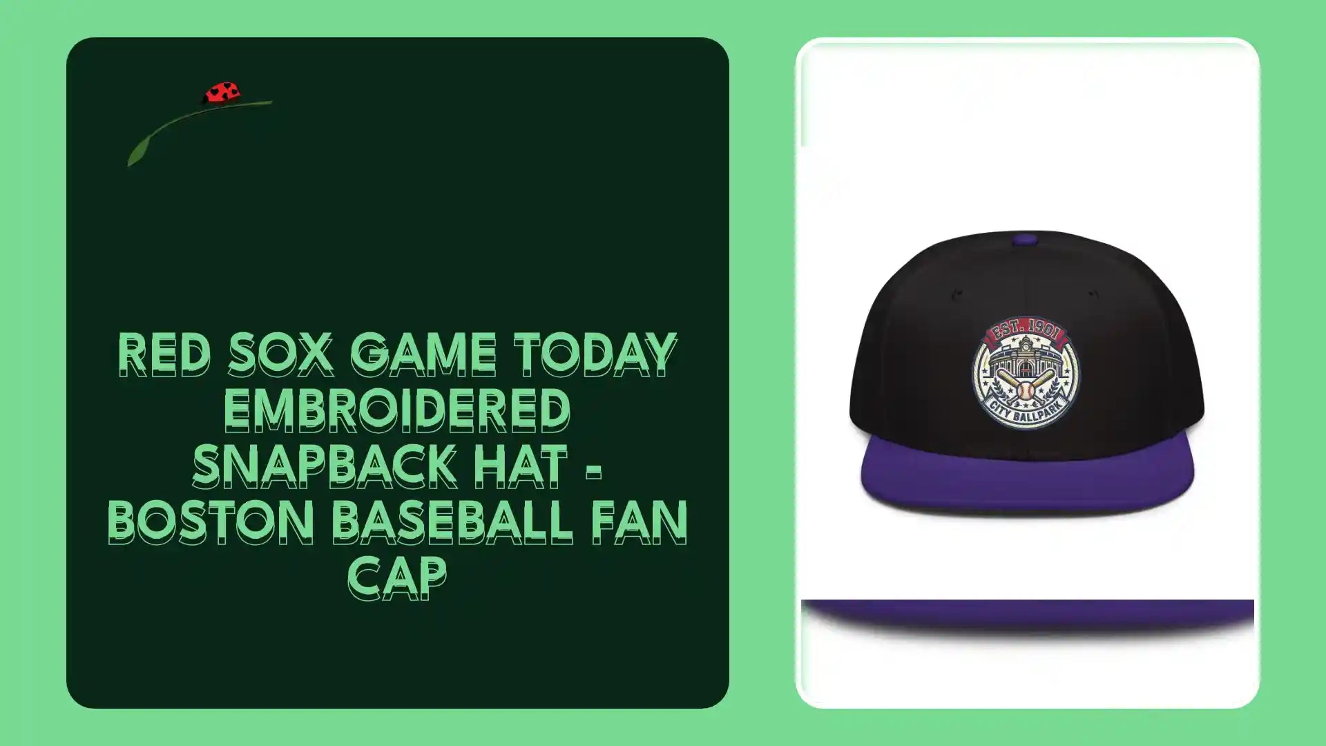 Red Sox Game Today Embroidered Snapback Hat - Boston Baseball Fan Cap by@Outfy