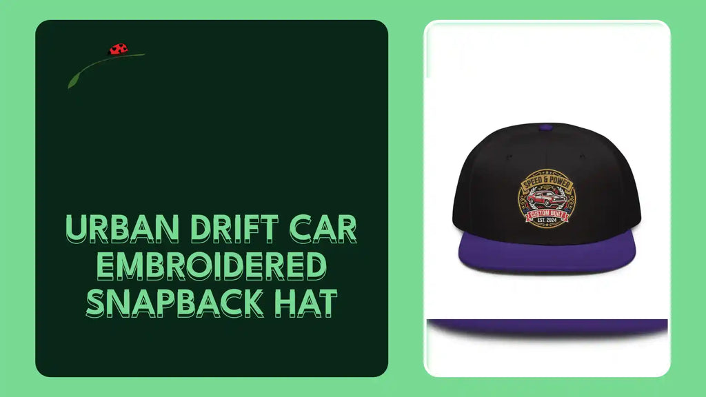 Urban Drift Car Embroidered Snapback Hat by@Outfy