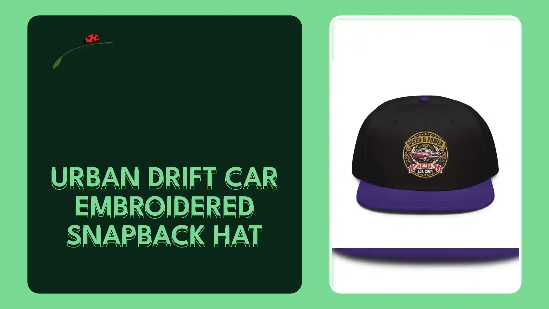 Urban Drift Car Embroidered Snapback Hat by@Outfy