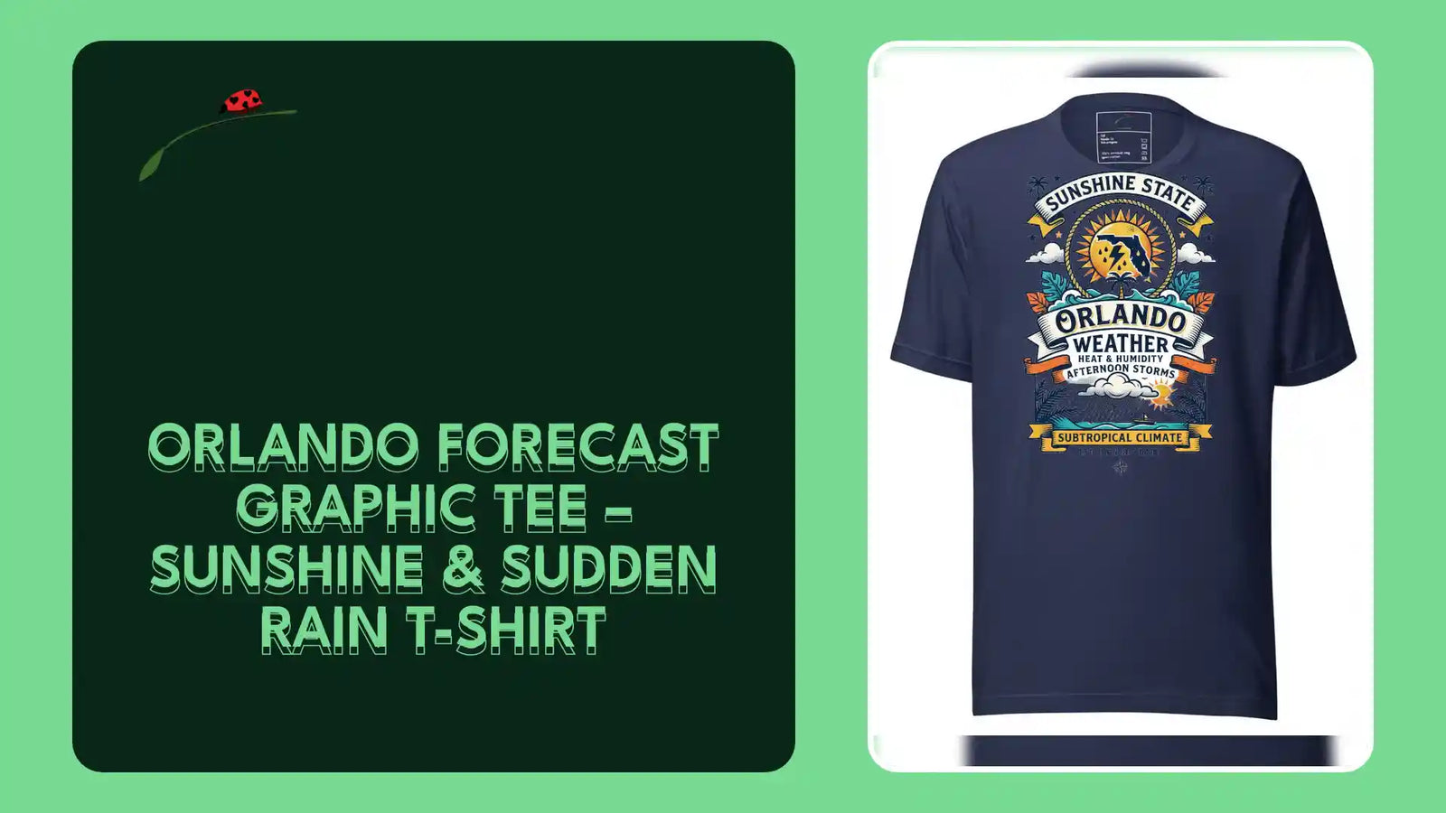 Orlando Forecast Graphic Tee &ndash; Sunshine & Sudden Rain T-Shirt by@Outfy