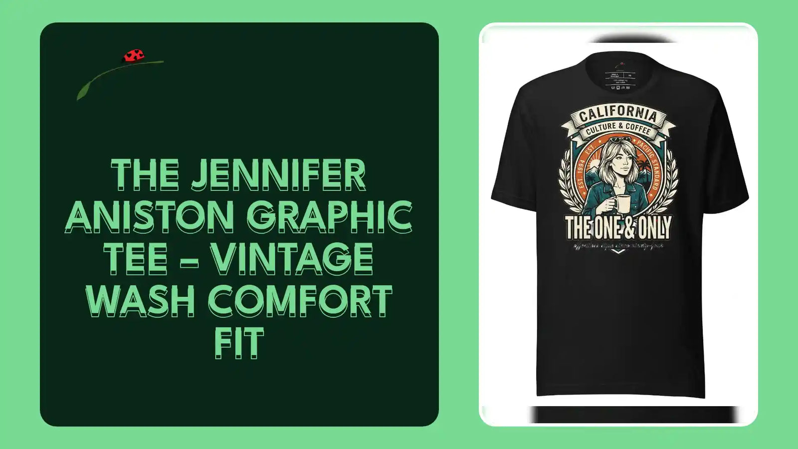 The Jennifer Aniston Graphic Tee &ndash; Vintage Wash Comfort fit by@Outfy