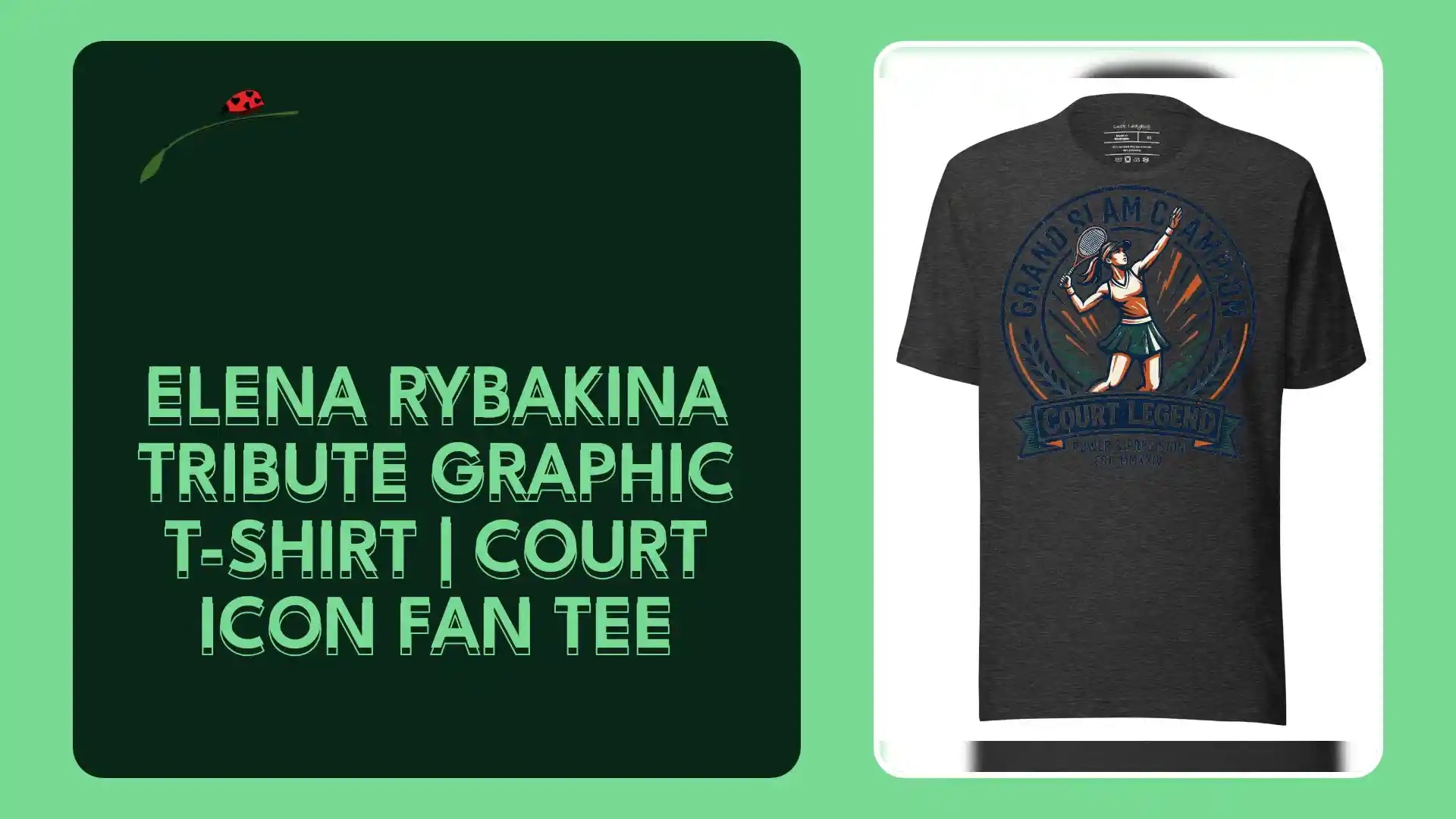Elena Rybakina Tribute Graphic T-Shirt | Court Icon Fan Tee by@Outfy