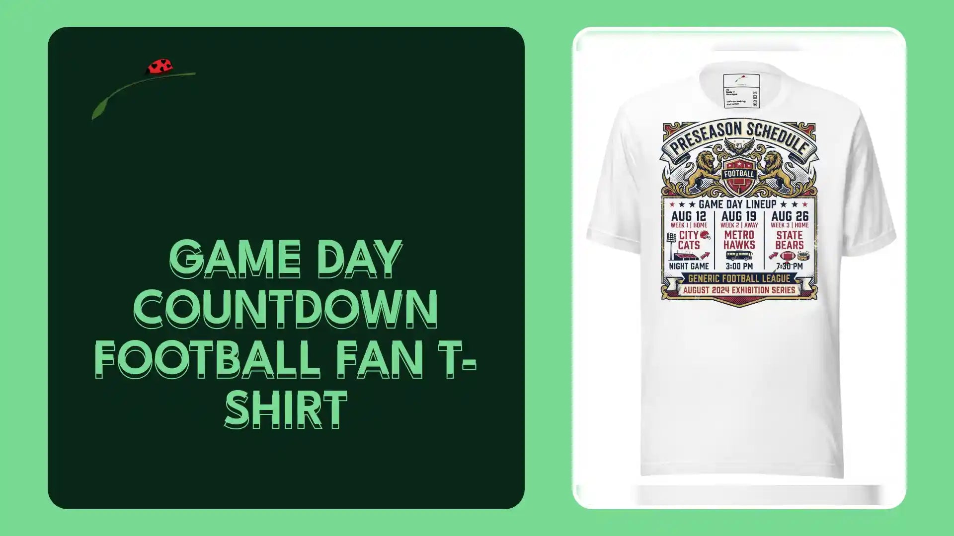 Game Day Countdown Football Fan T-Shirt by@Outfy