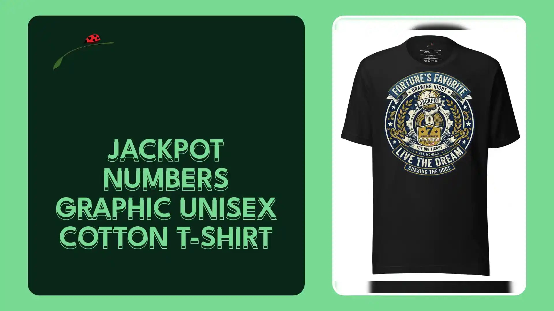 Jackpot Numbers Graphic Unisex Cotton T-Shirt by@Outfy