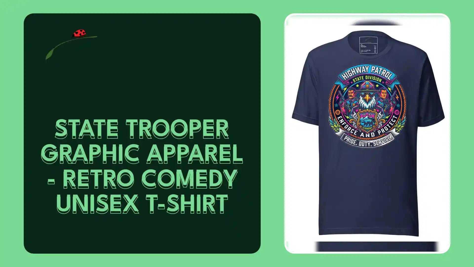 State Trooper Graphic Apparel - Retro Comedy Unisex T-Shirt by@Outfy