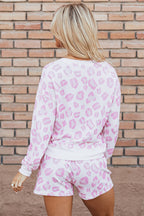 LuckeLadybug LLC Pink Print Leopard Shorts with Matching Top for Casual Summer Wear