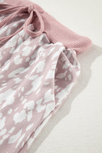 LuckeLAdybug LLC Women's Shorts in Soft Pink with Print Leopard Design and Elastic Waistband
