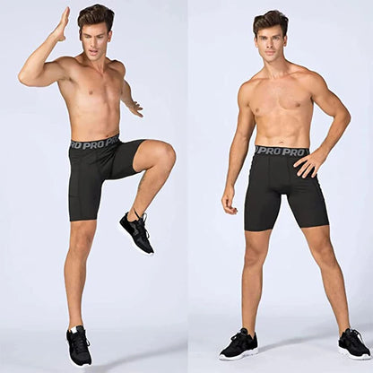 Men's gym shorts with pockets in black, ideal for workouts and athletic activities