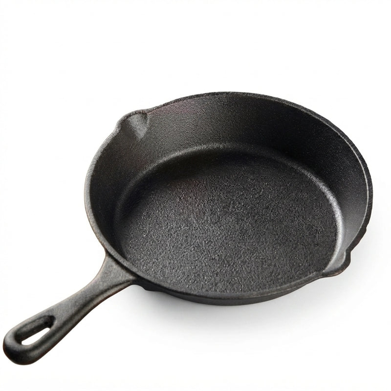 Cast Iron Round Frying Pan and Griddle for Indoor Outdoor Cooking