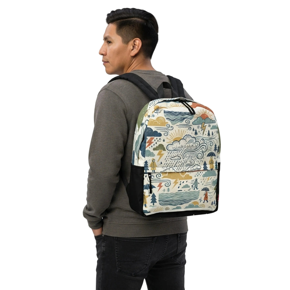 Vintage Stormy Weather Pattern Backpack
