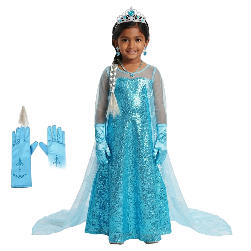 Toddler Blue Sequin Princess Maxi Costume Dress