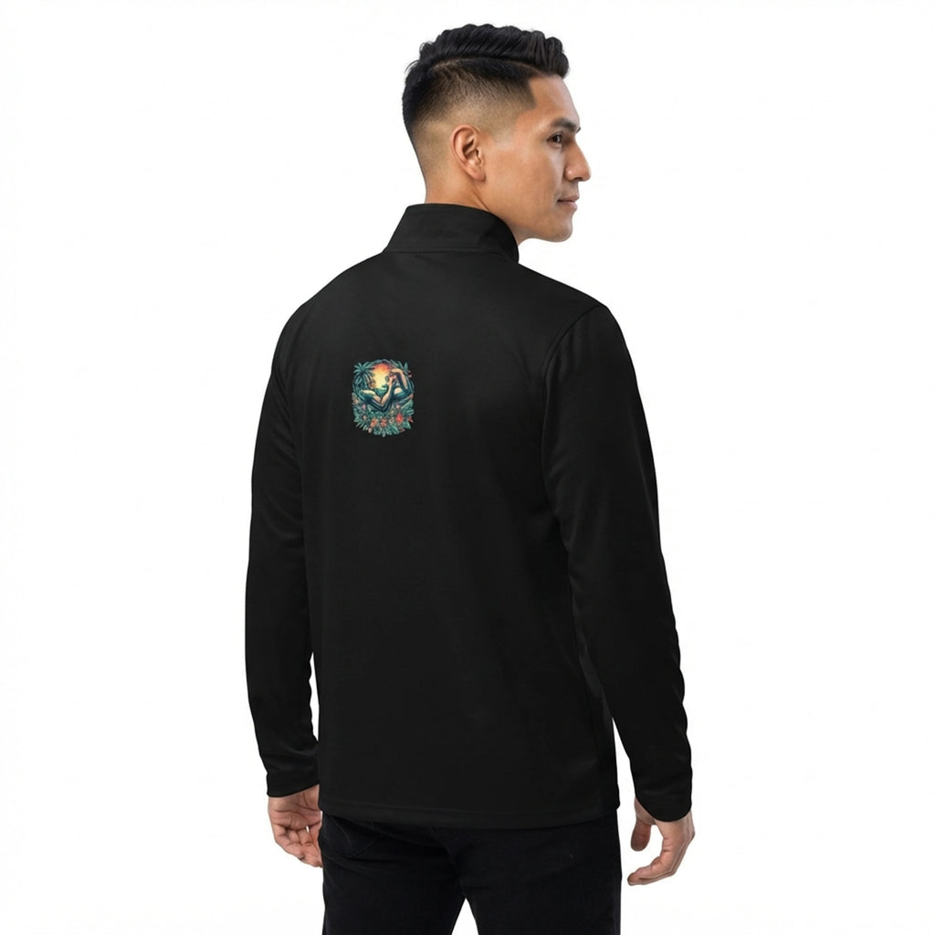 Tropical Sunset Bodybuilding Workout Quarter Zip Pullover