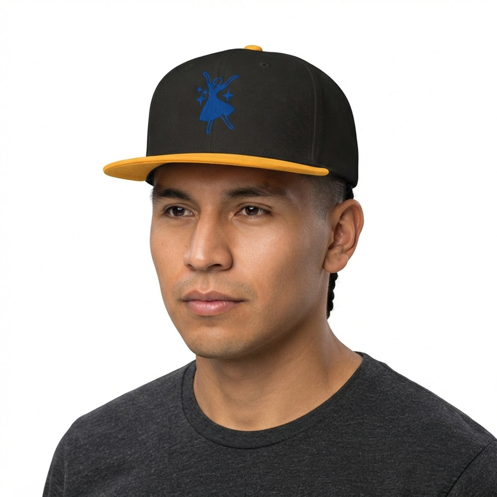 Vibrant Dancing Figure And Stars Graphic Snapback
