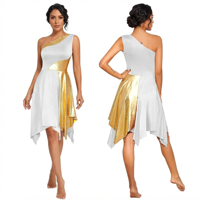 Women's One Shoulder Choir Worship Dress
