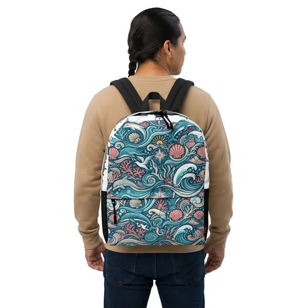 Nautical Lighthouse Sailing Pattern Backpack