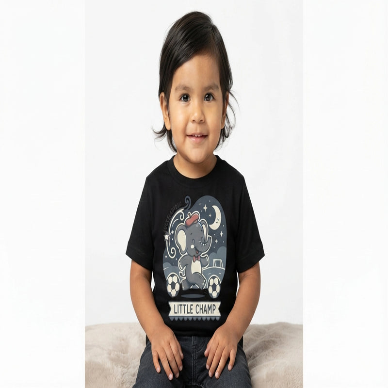 Cute Elephant Soccer Baby T-Shirt - LITTLE CHAMP