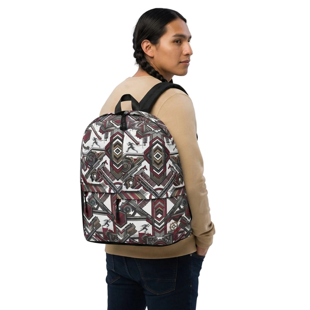 Industrial Sprint Mechanics Pattern Backpack
