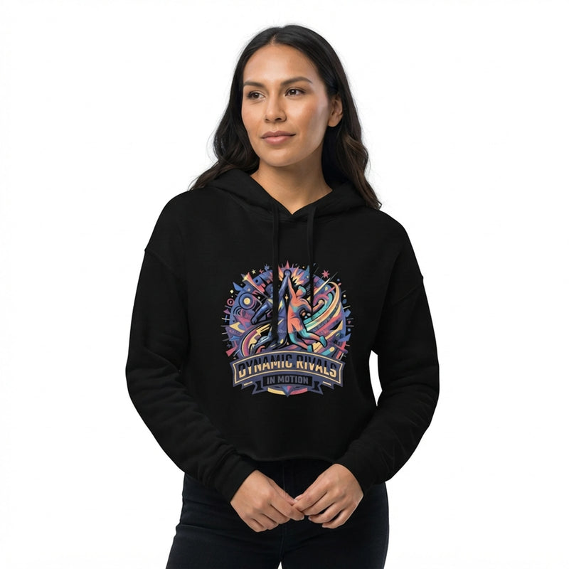 Dynamic Rivals In Motion Womens Cropped Hoodie