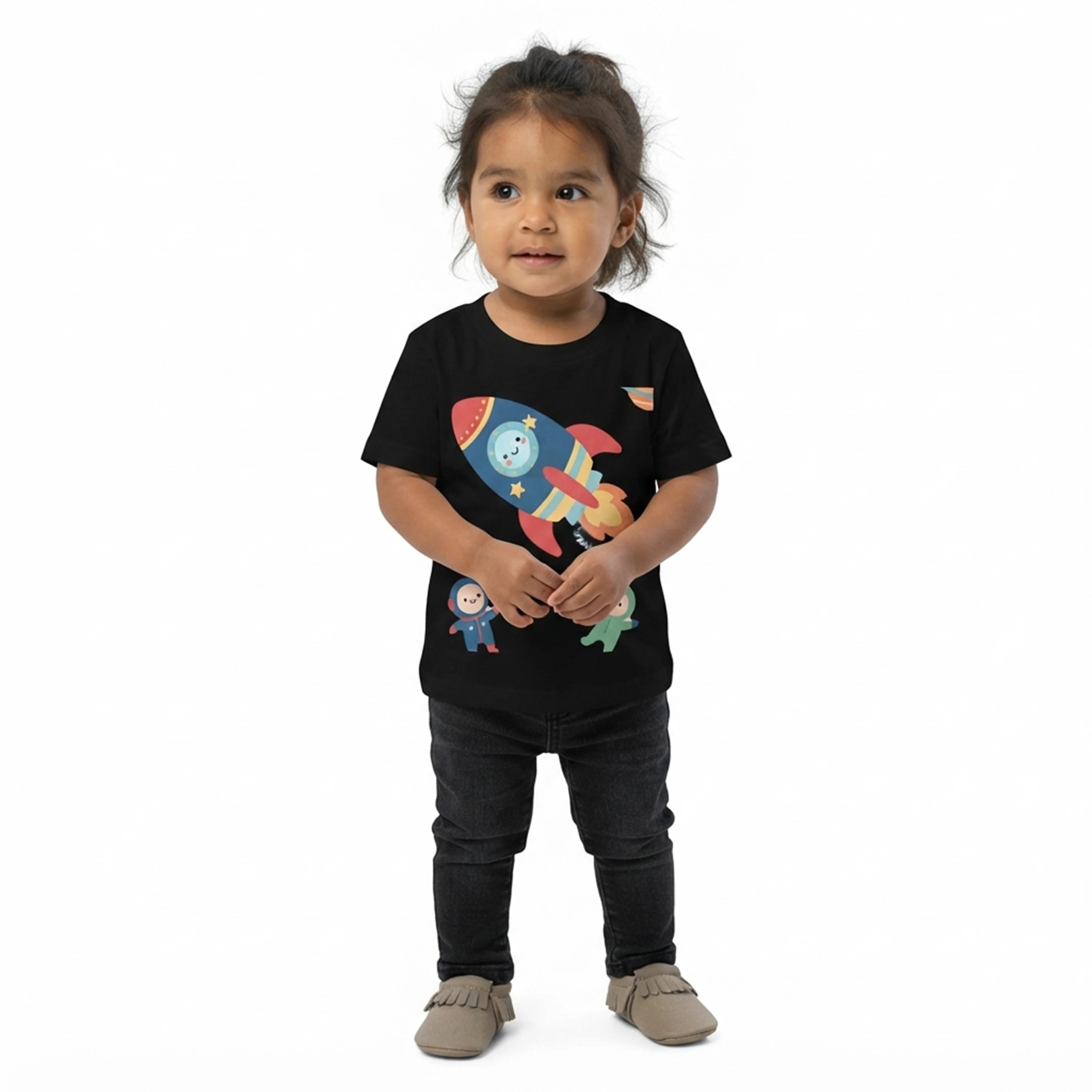 Cute Outer Space Rocket Ship Baby T-Shirt