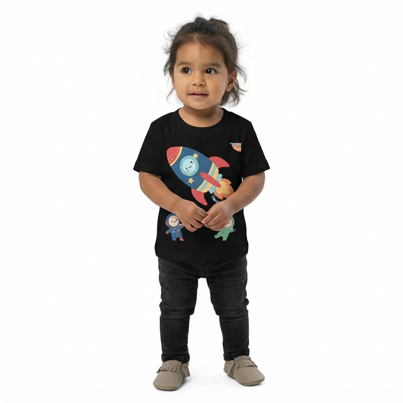 Cute Outer Space Rocket Ship Baby T-Shirt
