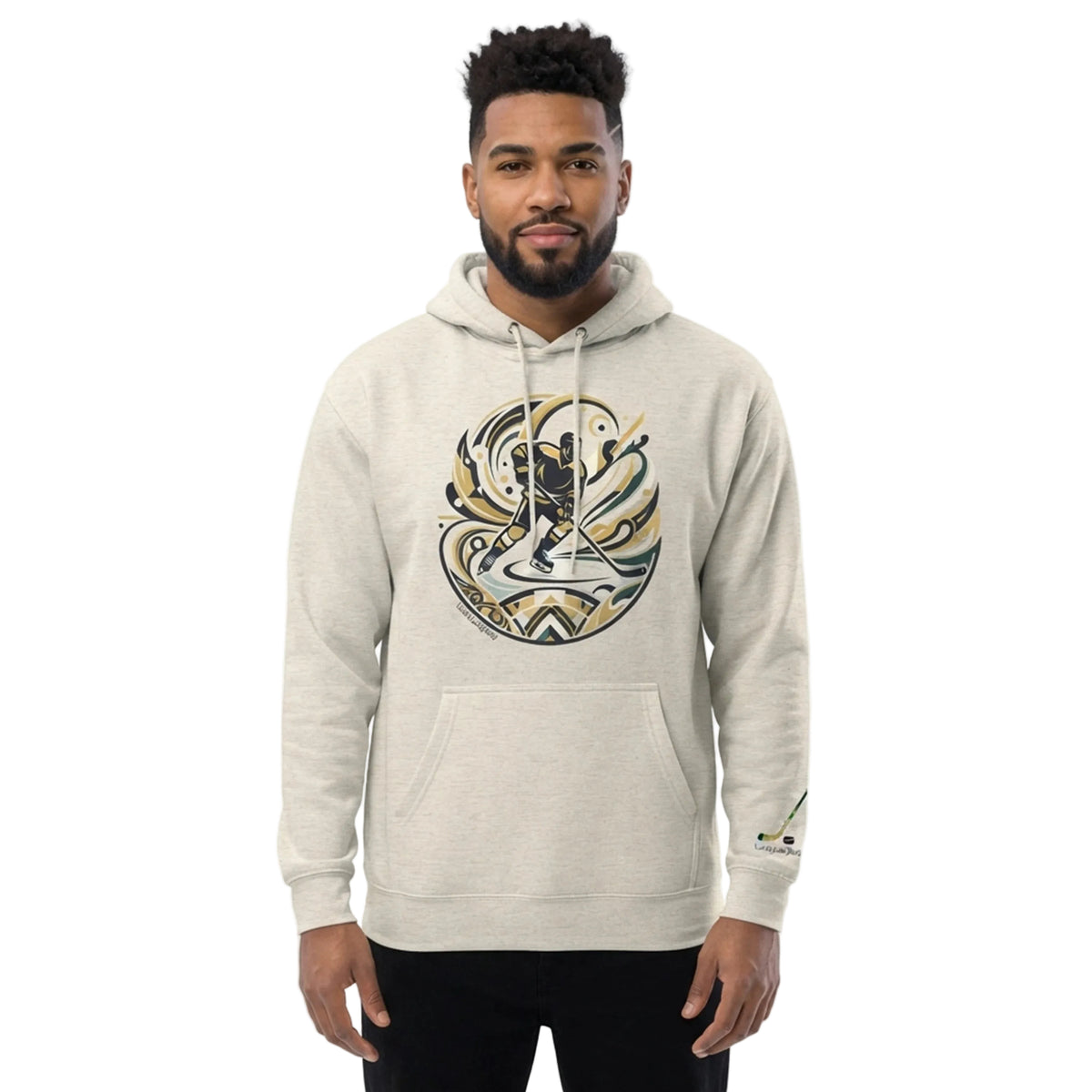 Geometric Ice Hockey Player Pullover Hoodie