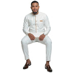 Mens African Kaftan Suit Two Piece Wedding Outfit