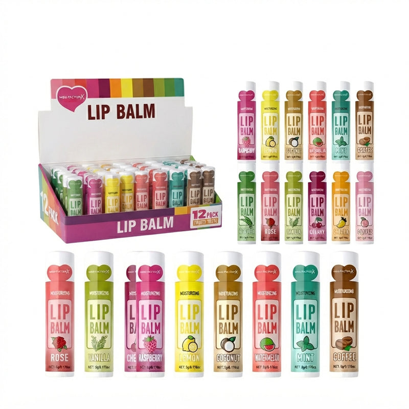 12 - Piece Deep Moisturizing & Exfoliating Lip Balm Set (5g each)