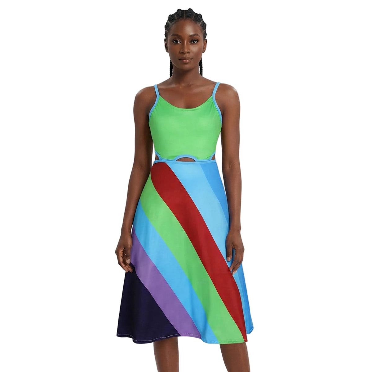 Womens Multicolored Polyester Fancy Dress Costume
