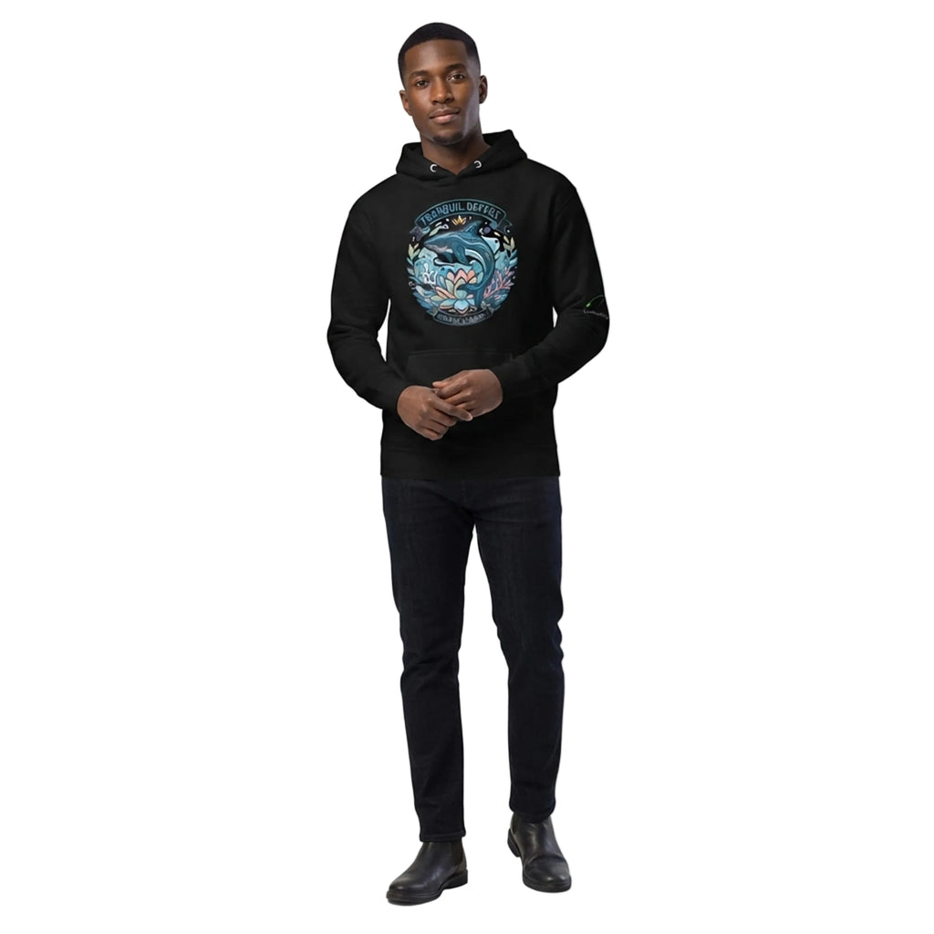 Tranquil Depths Oceanic Harmony Shark Pullover Hoodie